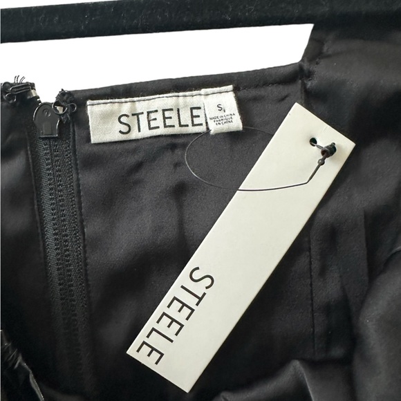 STEELE Black PU Shiny Latex Corset Top Size Small with Zipper NWT - Picture 5 of 7